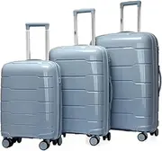 [Habrur] Checked Luggage Carry On Luggage Luggage Sets 3 Piece Suitcases with Wheels, Expandable and Travel Lightweight Luggage Suitcase (Color : K, Size : 20+24+28 in)