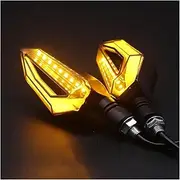 Motorcycle Indicators Flowing Turn Signal Lights Motorcycle Turn Signal LED Light UN&IVE&RSAL Daytime Running Lights Indicator Braking Lamp(2 Pcs-Amber)