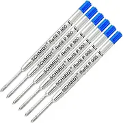 Schmidt 6 Pack - Blue-P900-Fine Tip Parker Style Ballpoint Refill