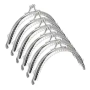 Metal Purse Frames, 4.1" 6Pcs Kiss Lock Clasp Frame for Coin Purse DIY, Silver