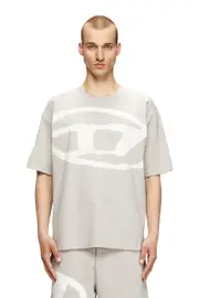 [Diesel] Diesel - T-shirt with bleached Oval D logo - T-Shirts - Man - Grey L Grey