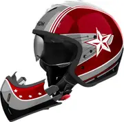 Airoh J 110 Command, modular helmet , color: Dark Red/Grey/White , size: M