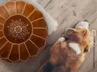 Un-Stuffed Handmade Round Vintage Retro Footstool Pouf Moroccan Leather Ottoman