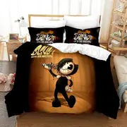 v581 Bed Sheets Bendy N Ink Machine Bedding Set,Duvet Cover Comforter Bed Set Quilt Cover Pillowcase,King Queen Twin Size Boys Girls Adults 3-Piece Be