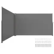 Retractable Side Awning Gray 160X600cm Outdoor Privacy Screen UV30 Patio Wind