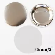 75mm Metal Pin Back Button 100 Sets/Pack Badge Maker DIY Craft Tools Molds