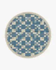 245' Round | Machine Washable Runner Rug | Kid & Pet Friendly | Indoor Rug | Blake Blue Rug | Ruggable
