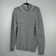 Topman Sweater Men's Size Large Gray Turtleneck Knit Pullover Jumper Fall Winter