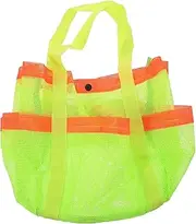 [WESIEVYA] Portable Mesh Beach Bag with Inner Zipper Pouch Lightweight Beach Tote for Outdoor Activities for Swimmers Travelers and College Dorms Fluorescent