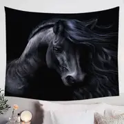 Elegant Horse Art the Black Tapestry