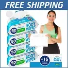 XL Adult Cleansing Wipes - 200 Shower Wipes & 16 Travel Wipes for Sensitive Skin