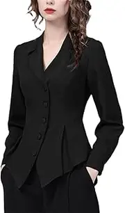 [Generic] Women Long Sleeve Shirt Slim Cinched Waist Tops 2025 Spring Summer Color Blocking Office Blouses