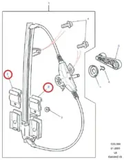 ( 1 ) GENUINE LAND ROVER ASR2569 FRICTION PAD Rear Side Window Regulator