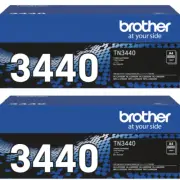 NEW 2x Brother TN3440 Toner Ink Cartridge Genuine Original Black TN-3440