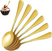 NAMOARLY Elegant Stainless Steel Tableware 6 Metal Spoons Polished Finish Dinner Cooking Salt Jelly Spoons