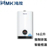 在飛比找momo購物網優惠-【HMK 鴻茂】屋內智能恆溫強制排氣熱水器H-1601 16