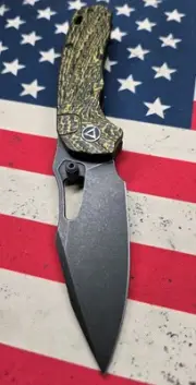 QSP Knife Hornbill Folding Knife 3.25" S35VN Steel Blade Carbon Fiber Handle