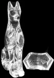 BACCARAT PHARAOH HOUND Crystal Figurine 6.5" #764425 NEW NEVER SOLD made France