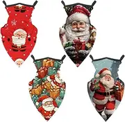 [Diusye] 4 Pcs Neck Gaiter Face Cover Bandana Scarf, Santa Claus and Animals