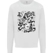 Dark Magic Black Voodoo Magic Mushrooms Kids Sweatshirt Jumper