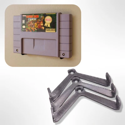 Custom Wall Mount Bracket Holder for SNES Cartridges Nintendo *3-Pack*