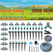 230FT Drip Irrigation System Kit with PE Hose and Y-Type Distribution Tubing