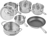 [Tala] 10A14337 6 Piece Cookware Set Saucepan, Stainless Steel, Metallic