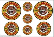 1 1/2 3/4 INCH GILMORE GASOLINE BLUE GREEN ROAR WATERSLIDE DECALS STICKERS