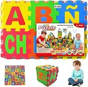 36 Tiles Puzzle Carpet, 31x31 EVA Foam Baby Mat for Floor Interlocking Spanish Alphabet Foam Puzzles Mat for Play & Exercise Play for Babies and Toddler, Random Color, Puzzle Carpet, Baby