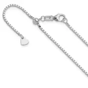 30 Inch 14K White Gold Adjustable 1.2mm Box Chain