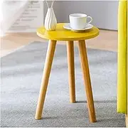 Coffee Table Simple Modern Wood Small Coffee Table Living Room Coffee Table Mini Round Table Sofa Side Table Tea Table Center Table for Living Room Furniture(Yellow Disc Table)