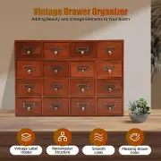 Desk Drawer Organizer Wooden Storage Box Rustic Small Parts Tool Box Cabinet NEW