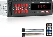 ePathChina Car Audio Bluetooth Single DIN Stereo, 12V LED Car Radio MP3 Player with Hands-Free, Dual USB, Voice Assistant, App Control, Supports FM/MP3/WMA/FLAC/AUX/TF