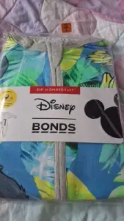 NEW Bonds Disney Zippy Wondersuit - Size 00 Jungle Book BALOO RARE VIBRANT