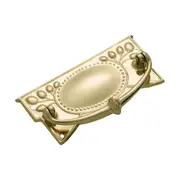 3320 Cabinet Pull Handle Sheet Brass Edwardian Polished Brass H120xW55
