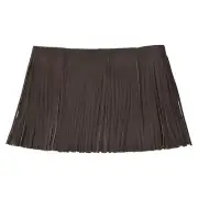 2 Yards 10 Inch Faux PU Leather Fringe Trim Tassel Fringe for Sewing, Coffee