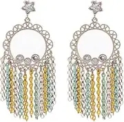 MAYJAI Creative exaggeration tassel chain earrings