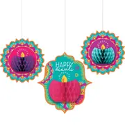 Diwali Honeycomb Hanging Decorations (Set of 3)