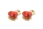 2PK PlanToys Fish Castanet Kids Wooden Musical Hand Percussion Toy Orange 12m+
