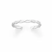 Sterling Silver Thin Two Line Twist Toe Ring