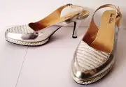 Ladies High Heel SILVER SHOES by DONNA VELENTA various Sizes 38 39