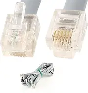 XYWHPGV Phone Cable RJ12 6 Wire 6P6C Fax Gold Plated Cable 9.8ft 3Meter(8ad73 0e4fd 20634 88042 0ef1f 25e67