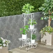 Practical Plant Stand Wrought Iron Flower Pot Holder Corner Plant Shelf Organize