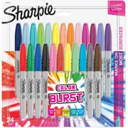 Sharpie Permanent Marker Pens Fine Point, Colour Burst 24 pack