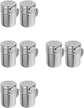 4sets Metal Flour Sifter Powder Shaker Jar Comfortable to Hold Handle Stainless Steel Shaker 2pcs*4
