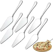 JINGIHE 6 Pieces Pie Server Set, 3 Pieces Pie Server with Spatula Serrated and 3 Pieces Stainless Steel Cake Cutter, Cake Knife for Kitchen Cutting, Serving Desserts, Brownies, Pizza, Lasagna (Silver)