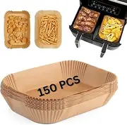 Air Fryer Liners 150 Pcs, Ninja Air Fryer Liners for Ninja Air Fryer Dual, Air Fryer Accessories for AF300UK AF400UK, Paper Liners Compatible with Ninja, Salter, Tower and Other Dual Zone Air Fryer