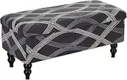 Folding Storage Ottoman Bench Slipcovers,Ottoman Cover Footrest Stool Slipcover,Storage Ottoman Cover,Rectangle Ottoman Slipcover for Home (Style 2, L)