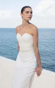 [Andres Otalora] De Sal Strapless Linen Top
