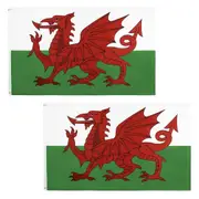 2-PACK Large Wales Welsh Flag Heavy Duty Outdoor 90 X 150 CM - 3ft x 5ft
